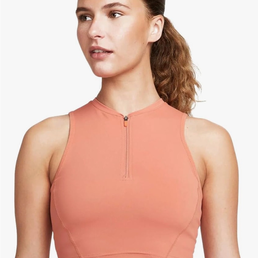 Nike Orange Sports Bra High Neck Zipper